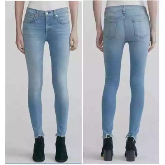 Brand New Rag & Bone Ankle Skinny Jeans Mid Rise Hamilton Blue Stretch Denim - Picture 15 of 16